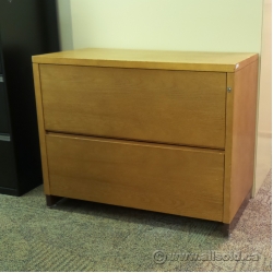 Medium Oak 2 Drawer Lateral File Cabinet, Locking